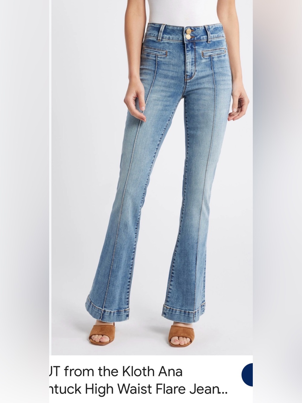 Anna Pintuck Kut from the Kloth Light Blue Front-Seam Flare Jeans